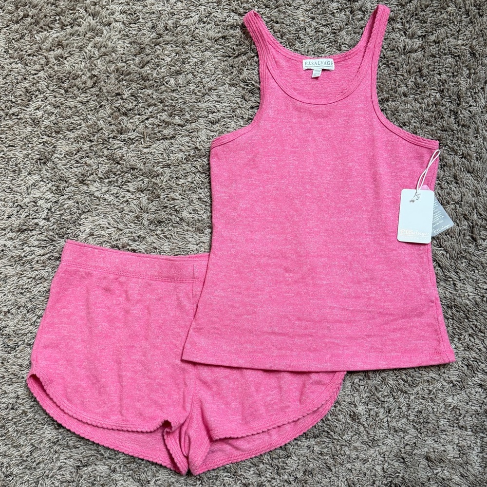 PJ Salvage Women’s Loungewear Peachy Basics Tank & Shorts Set XS Small